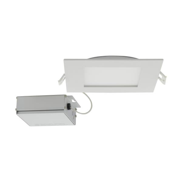 12 Watt - LED Direct Wire Downlight - Edge-lit - 6 inch - CCT Selectable - 120 volt - Dimmable - Square - Remote Driver