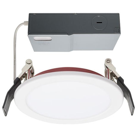 10 Watt LED - Fire Rated 4 Inch Direct Wire Downlight - Round Shape - White Finish - CCT Selectable - 120 Volts - Dimmable