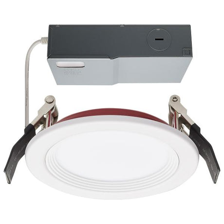 10 Watt LED - Fire Rated 4 Inch Direct Wire Downlight - Round Shape - White Finish - CCT Selectable - 120 Volts - Dimmable - Remote Driver