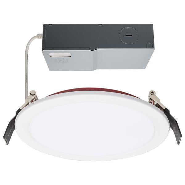 13 Watt LED - Fire Rated 6 Inch Direct Wire Downlight - Round Shape - White Finish - CCT Selectable - 120 Volts - Dimmable