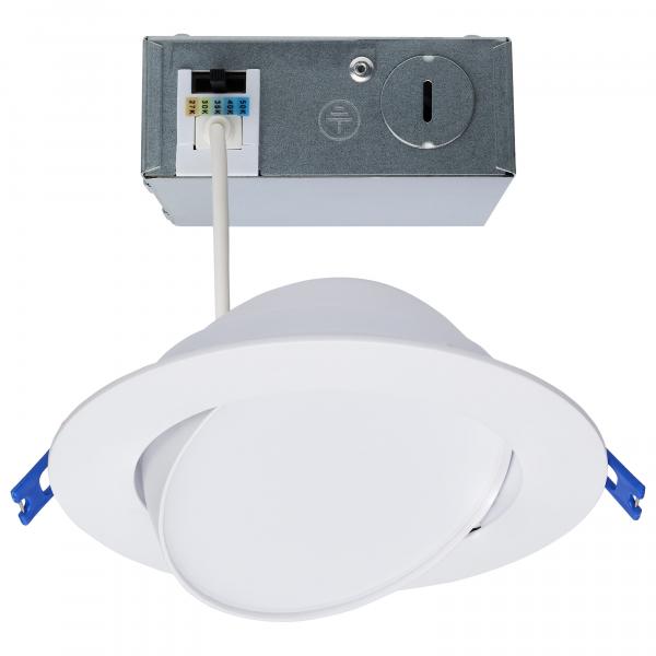 14 Watt - 6" - Directional Low-Profile Downlight - CCT Selectable - 120 Volt - White Finish