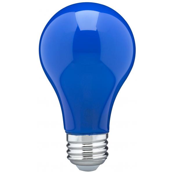 8 Watt A19 LED - Ceramic Blue - Medium base - 360 deg. Beam Angle - 120 Volt