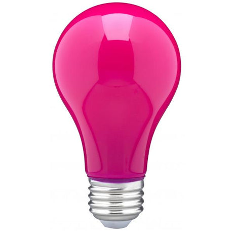 8 Watt A19 LED - Ceramic Pink - Medium base - 360 deg. Beam Angle - 120 Volt