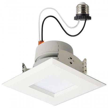 LED Retrofit Downlight - 5.5/6.5/8 Wattage Selectable - CCT and Lumens Selectable - 120 Volt - ColorQuick and PowerQuick Technology - Square - White Finish