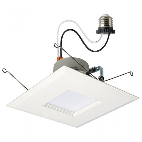 LED Retrofit Downlight - 7.5/10.5/14.5 Wattage Selectable - CCT and Lumens Selectable - 120 Volt - ColorQuick and PowerQuick Technology - Square - White Finish