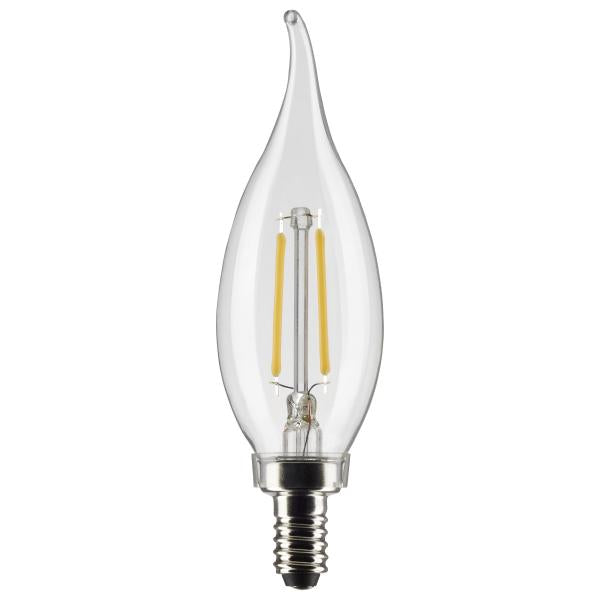 3 Watt CA10 LED - Clear - Candelabra base - 90 CRI - 2700K - 120 Volt
