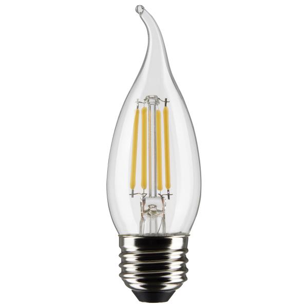 4 Watt CA10 LED - Clear - Medium base - 90 CRI - 4000K - 120 Volt