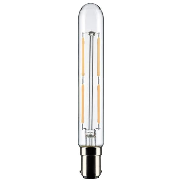 4 Watt T6.5 LED - Clear - Double Contact Bayonet Base - 3000K - 400 Lumens - 120 Volt