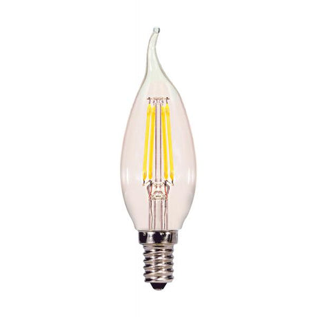4.5 Watt CA10 LED - Clear - Candelabra base - 5000K - 120 Volt - 2-Card