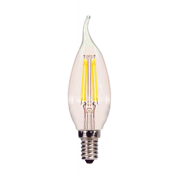 4.5 Watt CA10 LED - Clear - Candelabra base - 5000K - 120 Volt - 2-Card