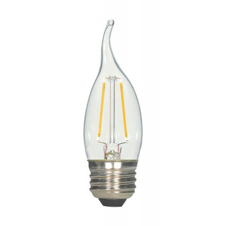 2.5 Watt CA10 LED - Clear - Medium base - 2700K - 120 Volt - 2-Card