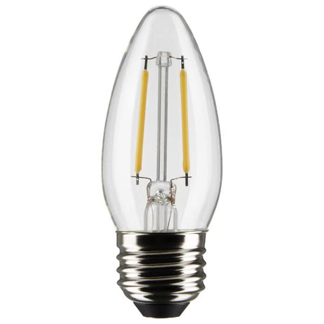 3 Watt B11 LED - Clear - Medium Base - 2700K - 250 Lumens - 120 Volt - 2-Pack
