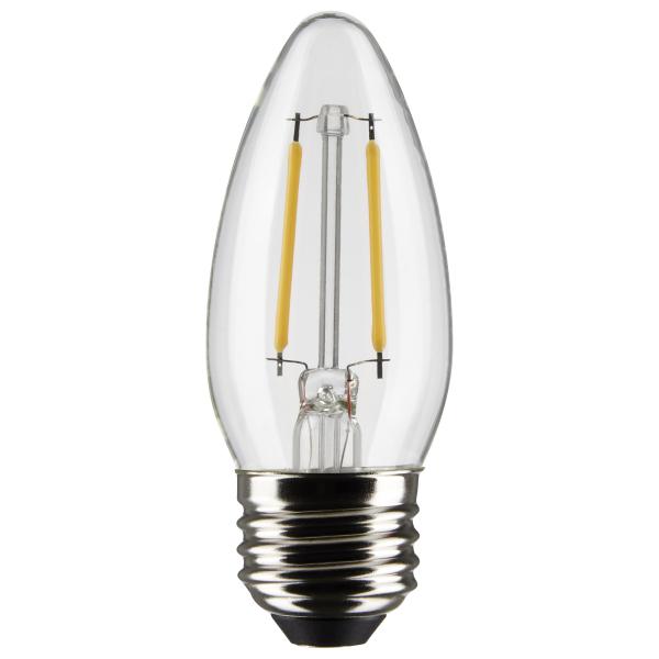 3 Watt B11 LED - Clear - Medium Base - 2700K - 250 Lumens - 120 Volt - 2-Pack