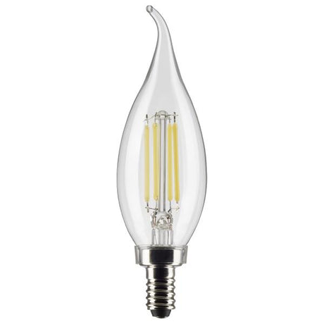 4 Watt CA10 LED - Clear - Candelabra Base - 5000K - 350 Lumens - 120 Volt - 2-Pack