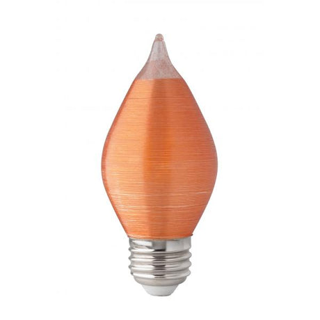 4 Watt C15 LED - Satin Spun - Amber - Medium base - 2100K - 240 Lumens - 120 Volt - Carded