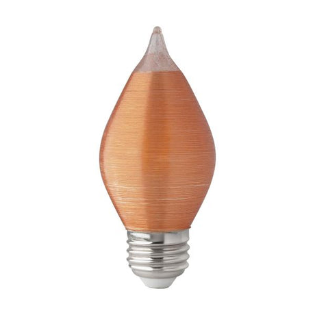 4 Watt C15 LED - Satin Spun - Amber - Medium base - 2100K - 240 Lumens - 120 Volt