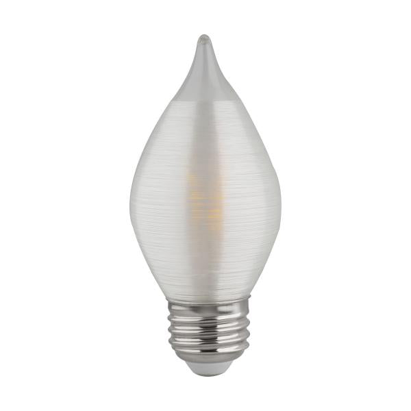 4 Watt C15 LED - Satin Spun - Clear - Medium base - 2700K - 300 Lumens - 120 Volt
