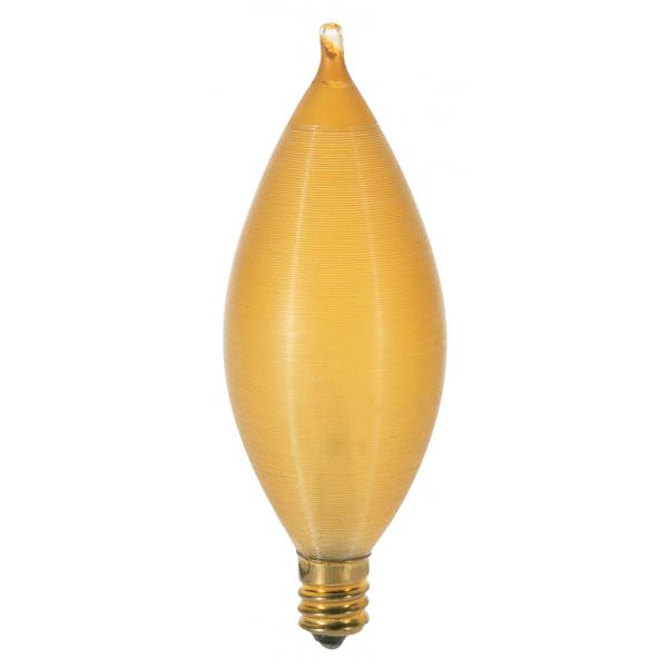 25 Watt C11 Incandescent - Spun Amber - 4000 Average rated hours - Candelabra base - 120 Volt - Carded