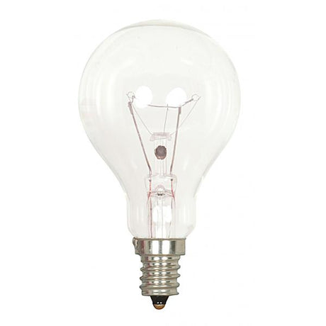 40 Watt A15 Incandescent - Clear - Appliance Lamp - 1000 Average rated hours - 420 Lumens - Candelabra base - 120 Volt - 2-Card