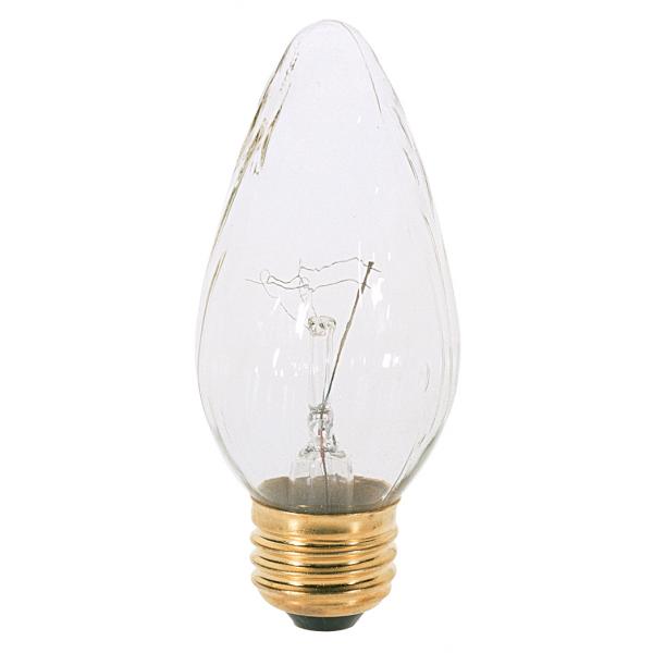 25 Watt F15 Incandescent - Clear - 1500 Average rated hours - 180 Lumens - Medium base - 120 Volt - 2-Card