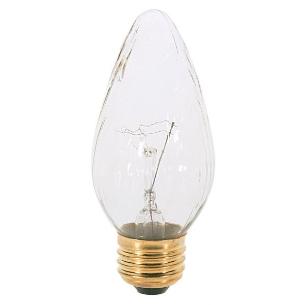 25 Watt F15 Incandescent - White - 1500 Average rated hours - 160 Lumens - Medium base - 120 Volt - 2-Card