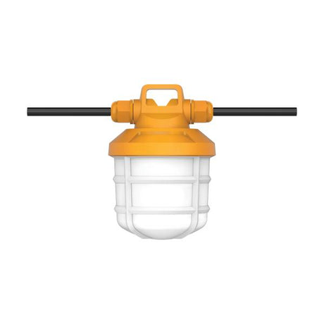 50 Watt LED High-Lumen Industrial / Commercial String Light - 5 Inter-Connected Lamps - 5000K - Integrated Cord / Plug - 120 Volt