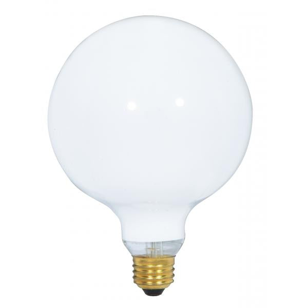 60 Watt G40 Incandescent - Gloss White - 4000 Average rated hours - 550 Lumens - Medium base - 120 Volt