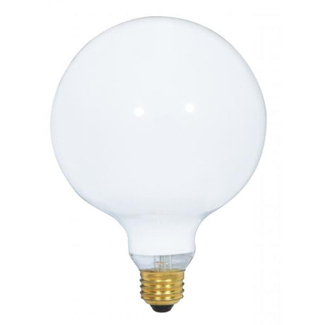 150 Watt G40 Incandescent - Gloss White - 4000 Average rated hours - 1550 Lumens - Medium base - 120 Volt