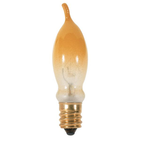 7.5 Watt CA5 Incandescent - Yellow - 1500 Average rated hours - 35 Lumens - Candelabra base - 120 Volt