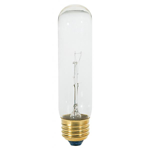 25 Watt T10 Incandescent - Clear - 2000 Average rated hours - 200 Lumens - Medium base - 120 Volt