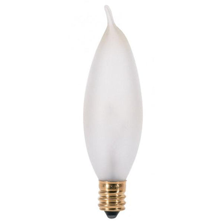 25 Watt CA8 Incandescent - Frost - 1500 Average rated hours - 200 Lumens - Candelabra base - 120 Volt