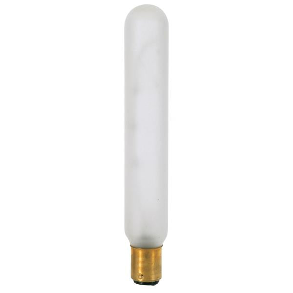 20 Watt T6 1/2 Incandescent - Frost - 1500 Average rated hours - 140 Lumens - DC Bay base - 130 Volt