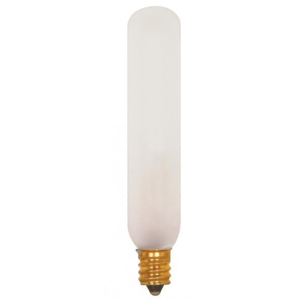 15 Watt T6 Incandescent - Frost - 2500 Average rated hours - 90 Lumens - Candelabra base - 120 Volt