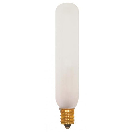 15 Watt T6 Incandescent - Frost - 2500 Average rated hours - 90 Lumens - Candelabra base - 120 Volt