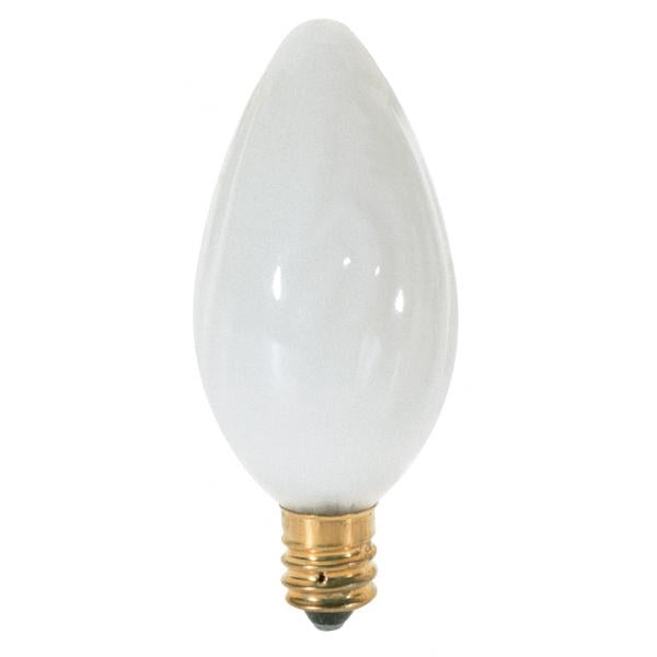 15 Watt F10 Incandescent - White - 1500 Average rated hours - 90 Lumens - Candelabra base - 120 Volt