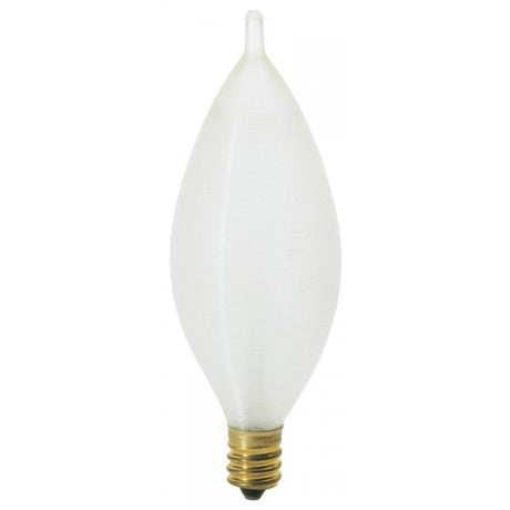 25 Watt C11 Incandescent - Spun White - 4000 Average rated hours - 160 Lumens - Candelabra base - 120 Volt