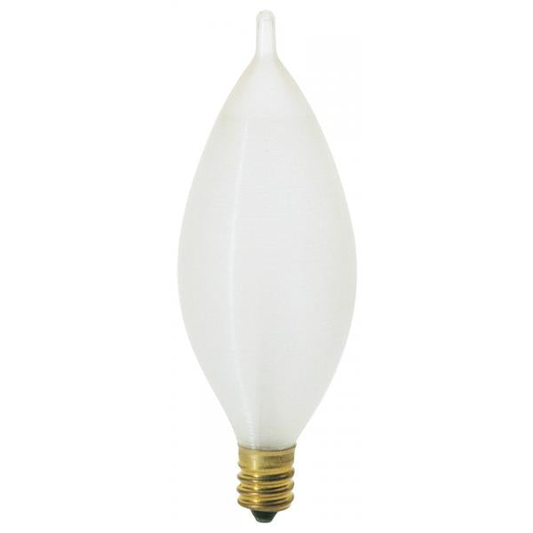 40 Watt C11 Incandescent - Spun White - 4000 Average rated hours - 316 Lumens - Candelabra base - 120 Volt