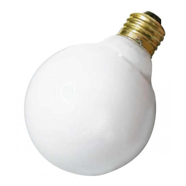 25 Watt G25 Incandescent - Gloss White - 3000 Average rated hours - 160 Lumens - Medium base - 120 Volt