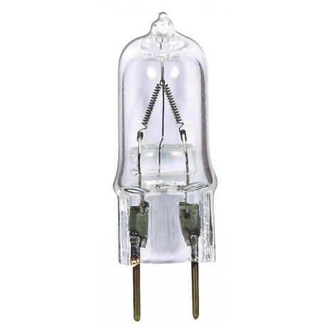 50 Watt - Halogen - T4 - Clear - 2000 Average rated hours - 750 Lumens - Bi Pin G8 base - 120 Volt - Carded