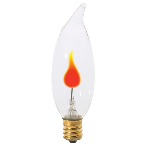 3 Watt CA8 Incandescent - Clear - 1000 Average rated hours - Candelabra base - 120 Volt