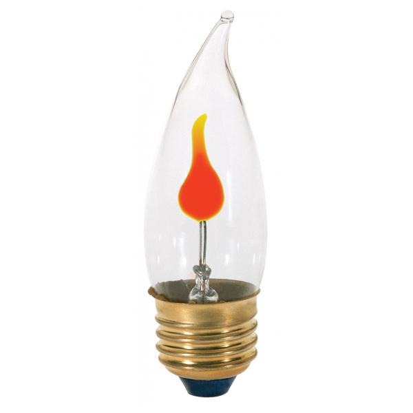 3 Watt CA10 Incandescent - Clear - 1000 Average rated hours - Medium base - 120 Volt