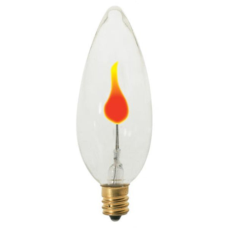 3 Watt BA9 1/2 Incandescent - Clear - 1000 Average rated hours - Candelabra base - 120 Volt