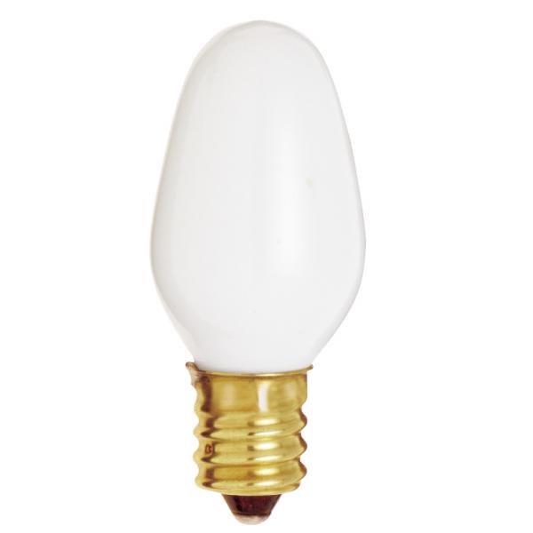 4 Watt C7 Incandescent - White - 3000 Average rated hours - 8 Lumens - Candelabra base - 120 Volt