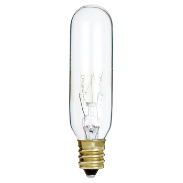 25 Watt - Incandescent - T6 - Clear - 2000 Average rated hours - 180 Lumens - Candelabra base - 120 Volt - Carded