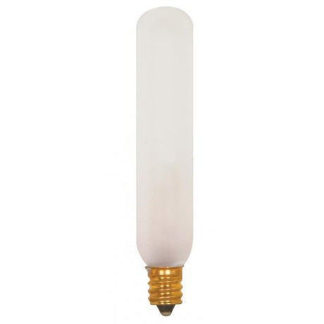 15 Watt T6 Incandescent - Frost - 2500 Average rated hours - 90 Lumens - Candelabra base - 120 Volt - 2-Card