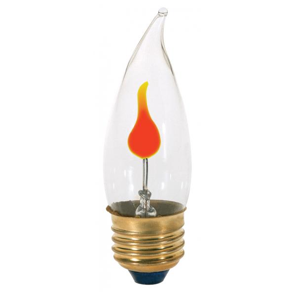 3 Watt CA10 Incandescent - Clear - 1000 Average rated hours - Medium base - 120 Volt - Carded