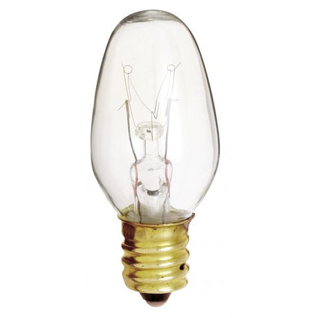 4 Watt C7 Incandescent - Clear - 3000 Average rated hours - 16 Lumens - Candelabra base - 120 Volt - 2-Card