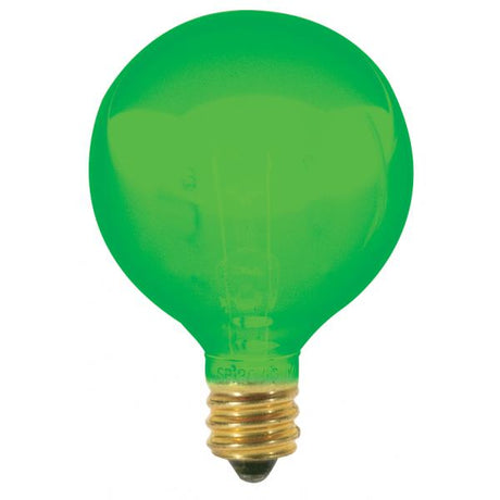 10 Watt G12 1/2 Incandescent - Transparent Green - 1500 Average rated hours - Candelabra base - 120 Volt