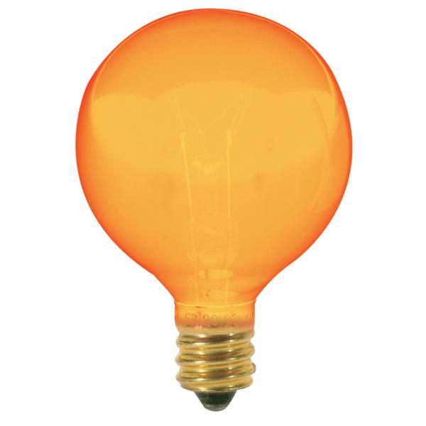 10 Watt G12 1/2 Incandescent - Transparent Amber - 1500 Average rated hours - Candelabra base - 120 Volt