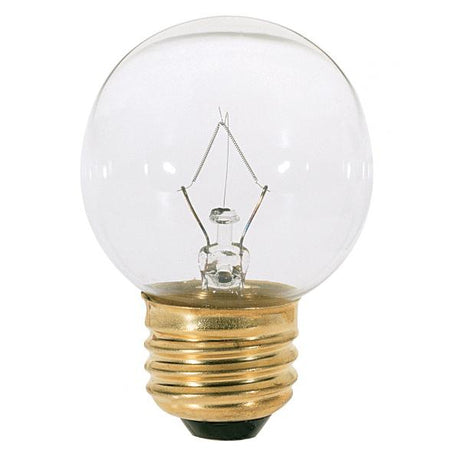 25 Watt G16 1/2 Incandescent - Clear - 1500 Average rated hours - 220 Lumens - Medium base - 120 Volt